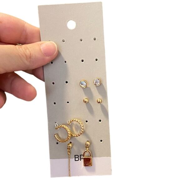 Nordstrom stud padlock earring and ear cuff set - Picture 1 of 3